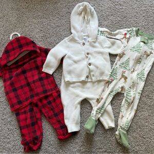2 Carters Outfits 1 Burt’s Bees PJ